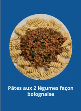 Recette pâtes aux 2 légumes façon bolognaise